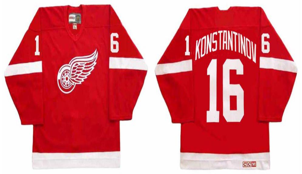 2019 Men Detroit Red Wings 16 Konstantinov Red CCM NHL jerseys